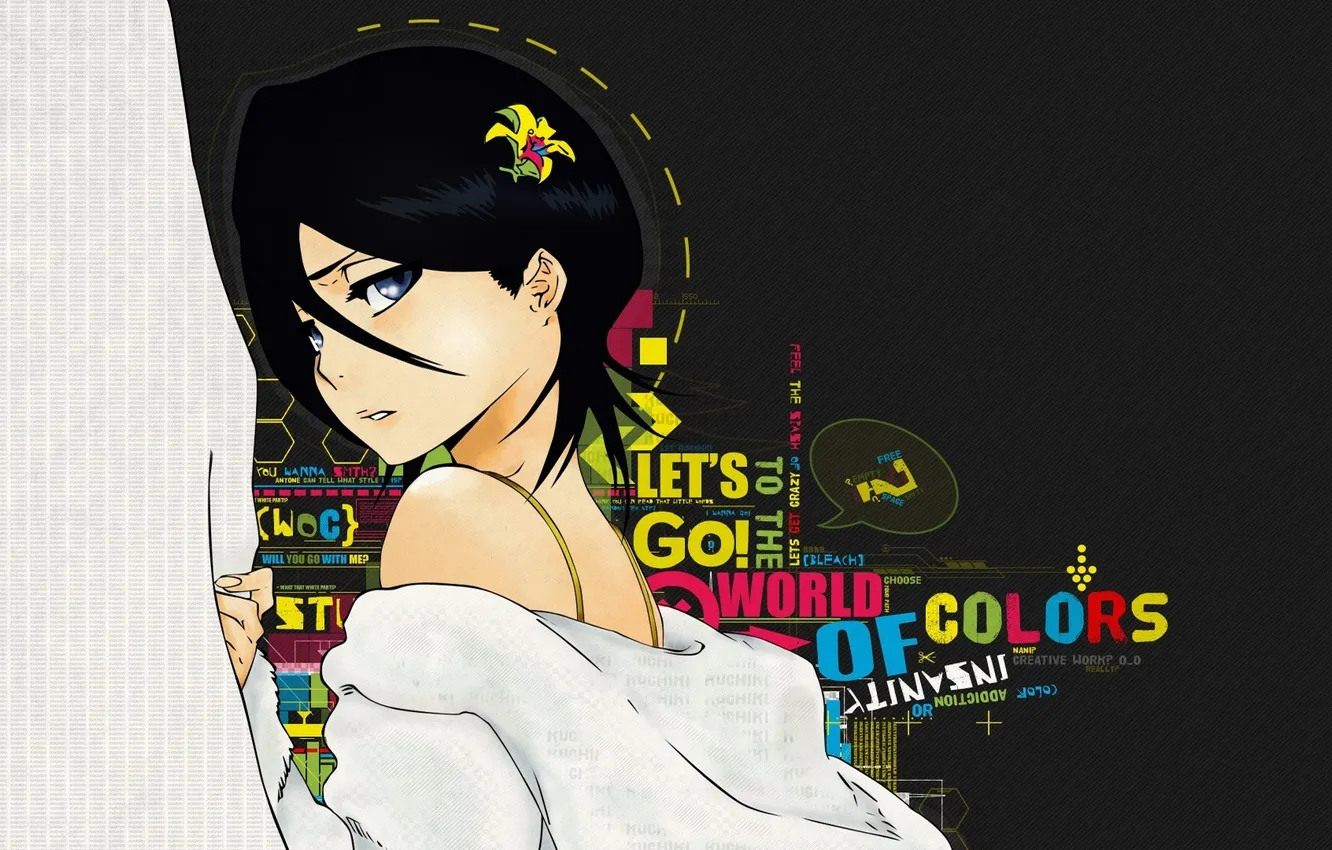 Photo wallpaper girl, art, girl, Bleach, Bleach, Kuchiki Rukia, Rukia Kuchiki