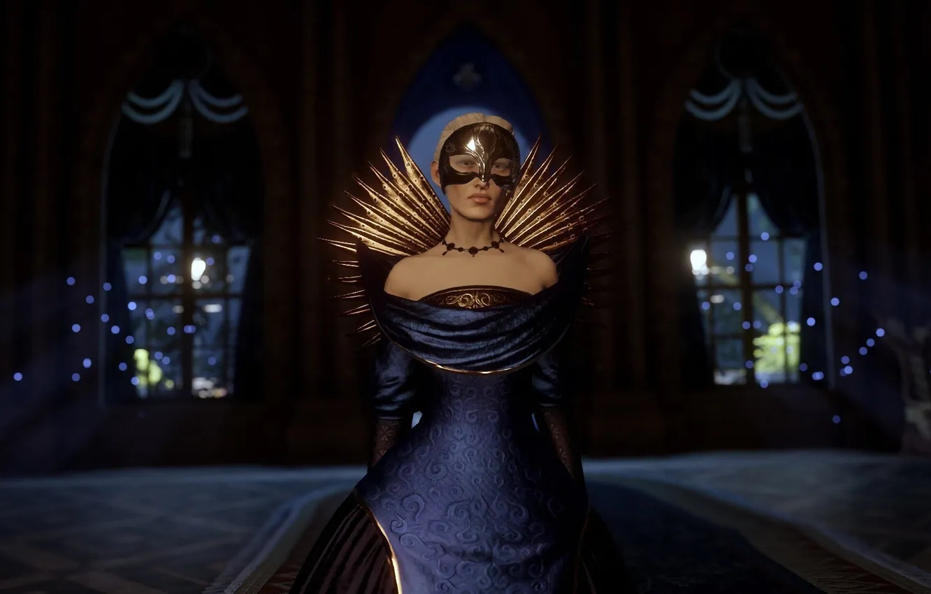 Photo wallpaper girl, mask, Queen, Dragon Age Inquisition