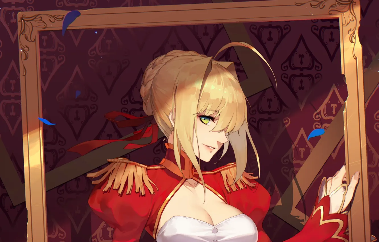 Photo wallpaper frame, petals, the saber, Fate / Grand Order, The destiny of a great campaign