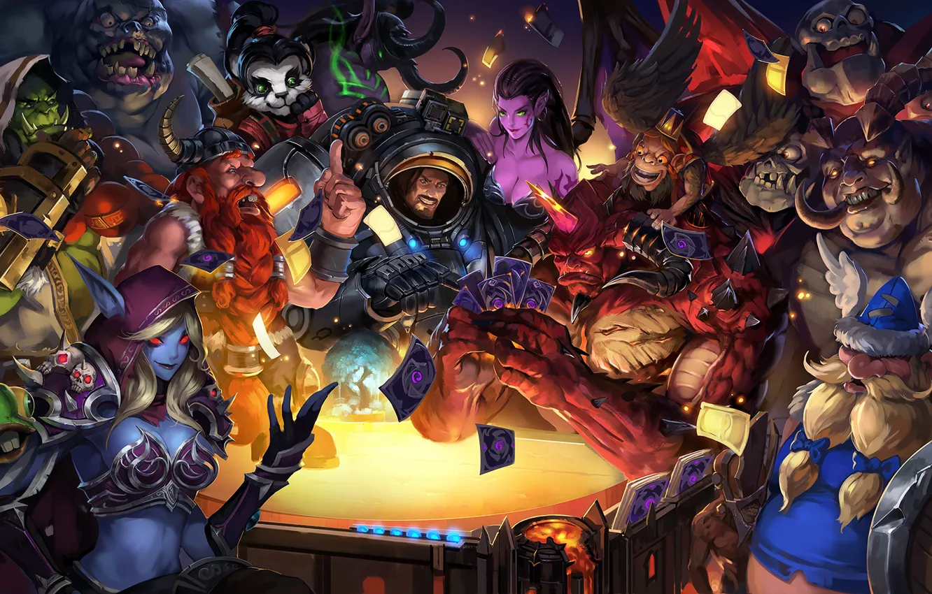 Photo wallpaper map, World of Warcraft, diablo, warcraft, Demon Hunter, panda, Butcher, sarah kerrigan