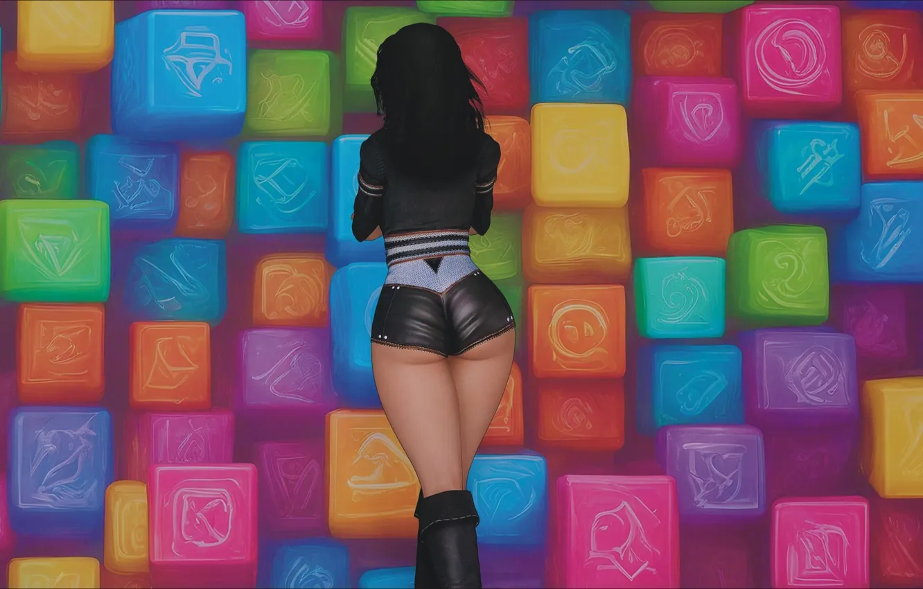 Photo wallpaper girl, pose, otherwise, good ass