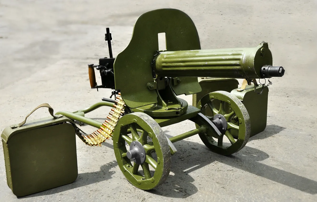 Photo wallpaper machine gun, easel, Maxim
