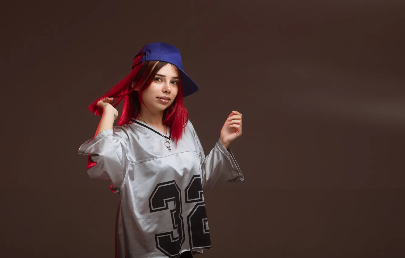 Photo wallpaper girl, fun, Sport, looks, Red hair, outfits