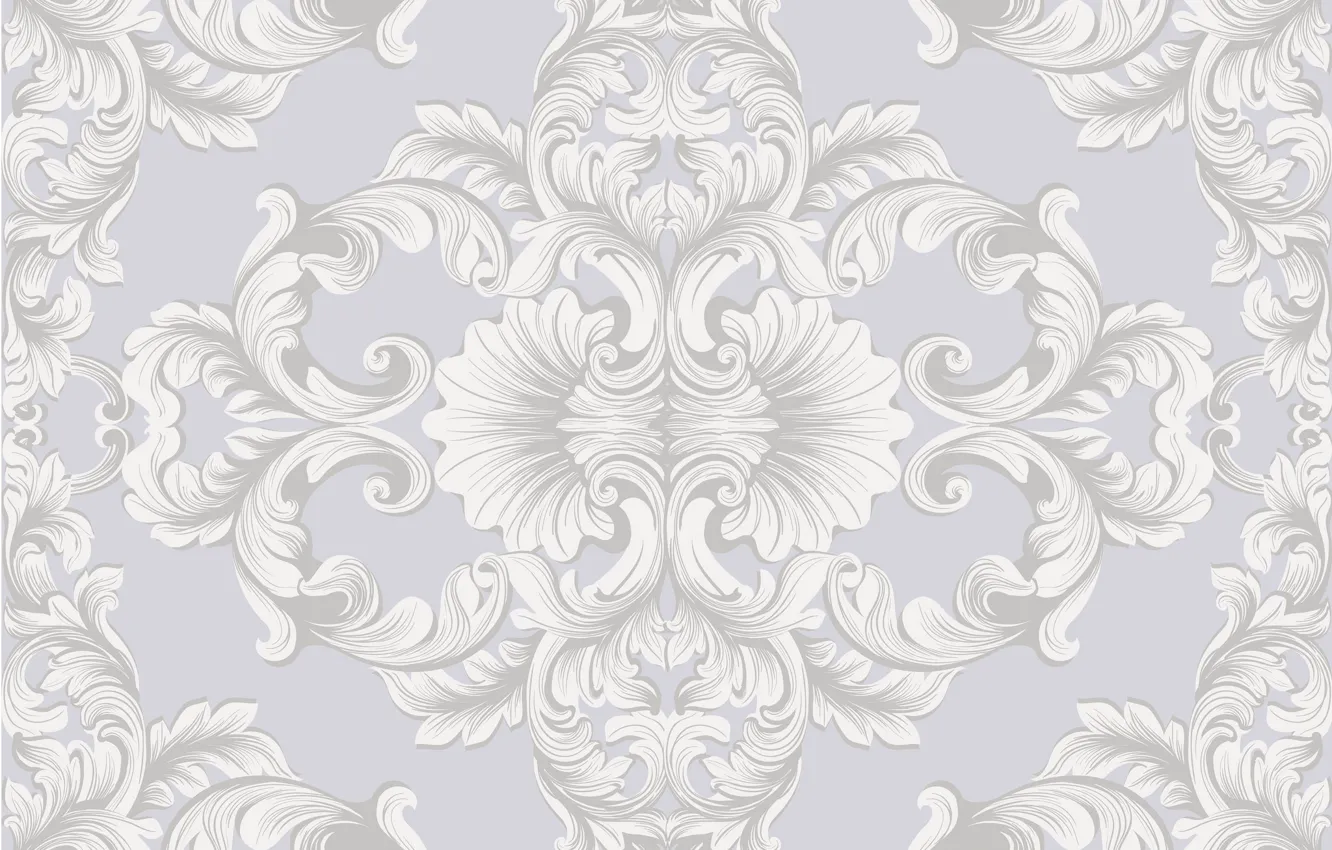Photo wallpaper white, retro, Wallpaper, pattern, texture, grey background, vintage, flower
