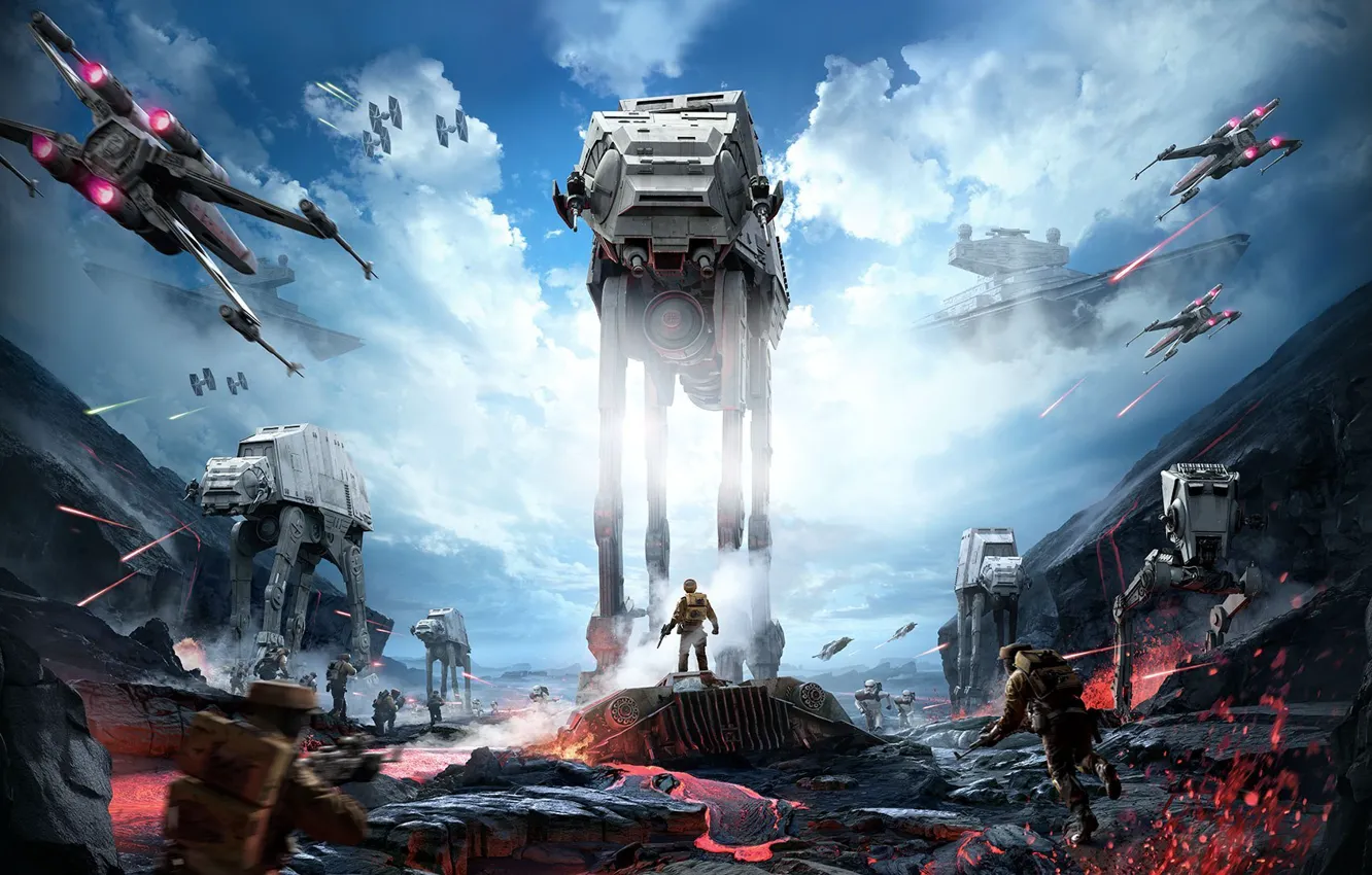 Photo wallpaper Star Wars, star wars, battle, the battle, attack, Star Destroyer, the rebels, Electronic Arts
