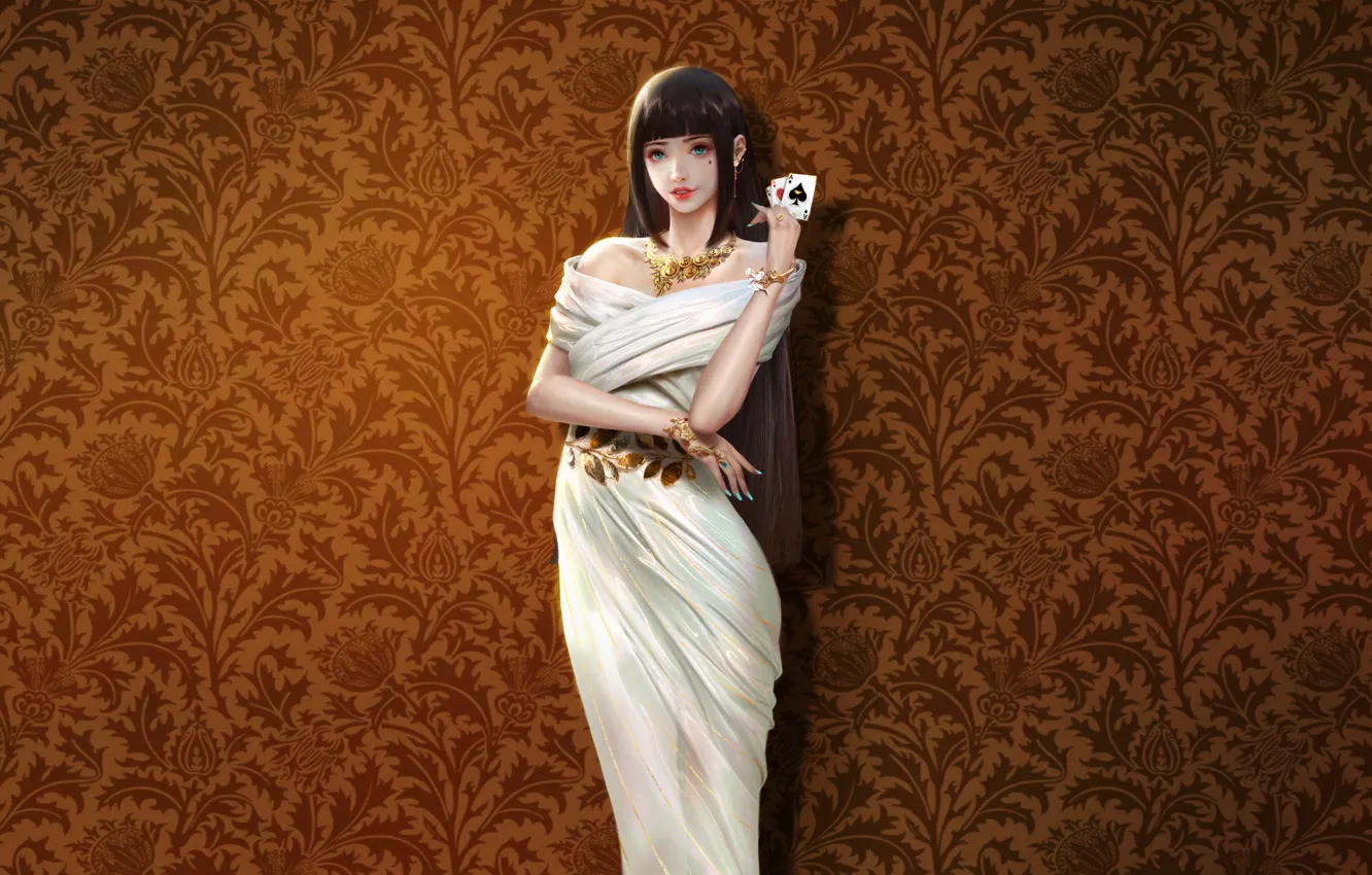 Photo wallpaper girl, sexy, style, fiction, map, minimalism, dress, brunette