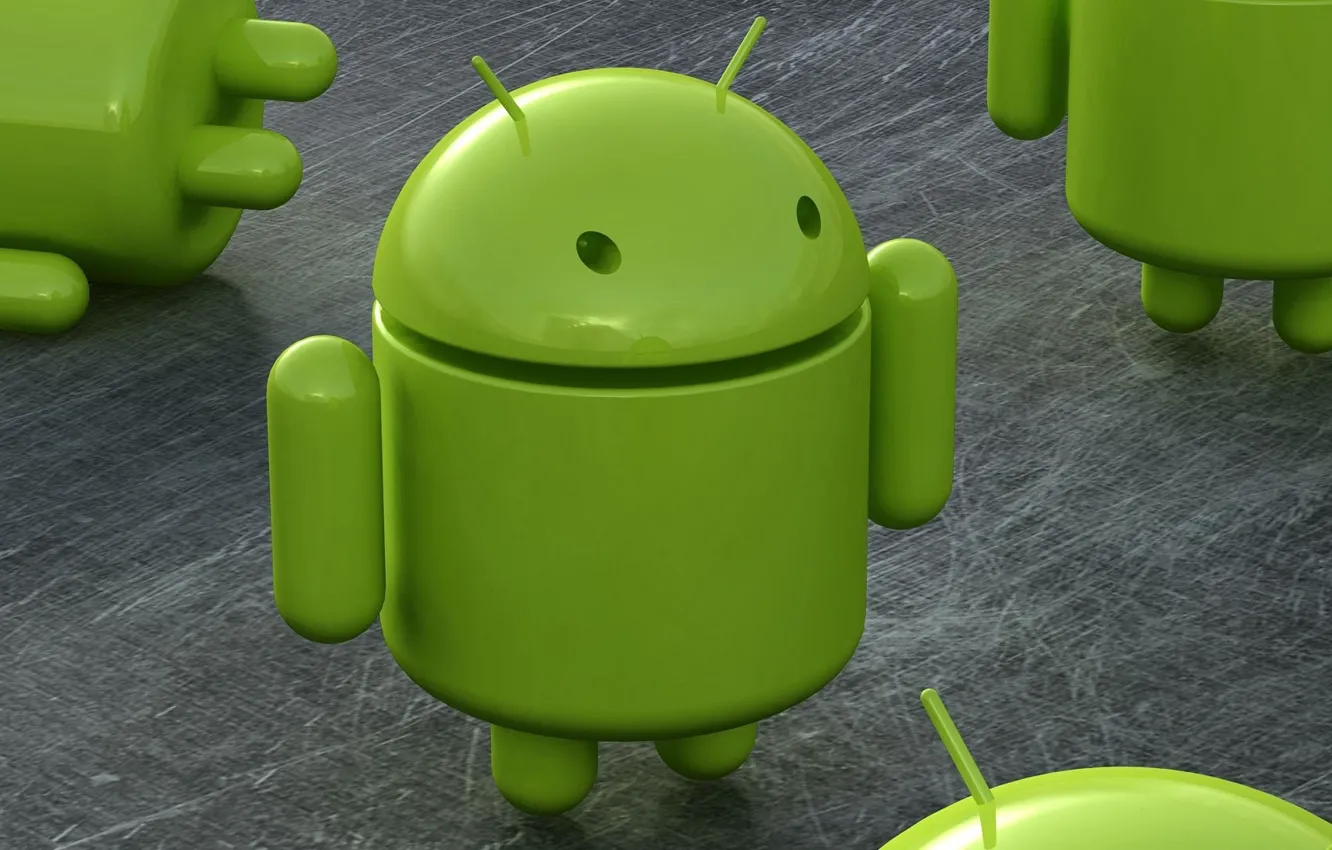 Photo wallpaper green, robot, Android, android