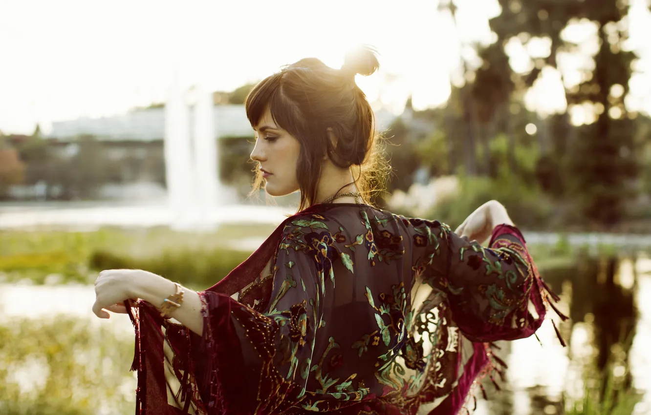 Photo wallpaper girl, profile, bracelet