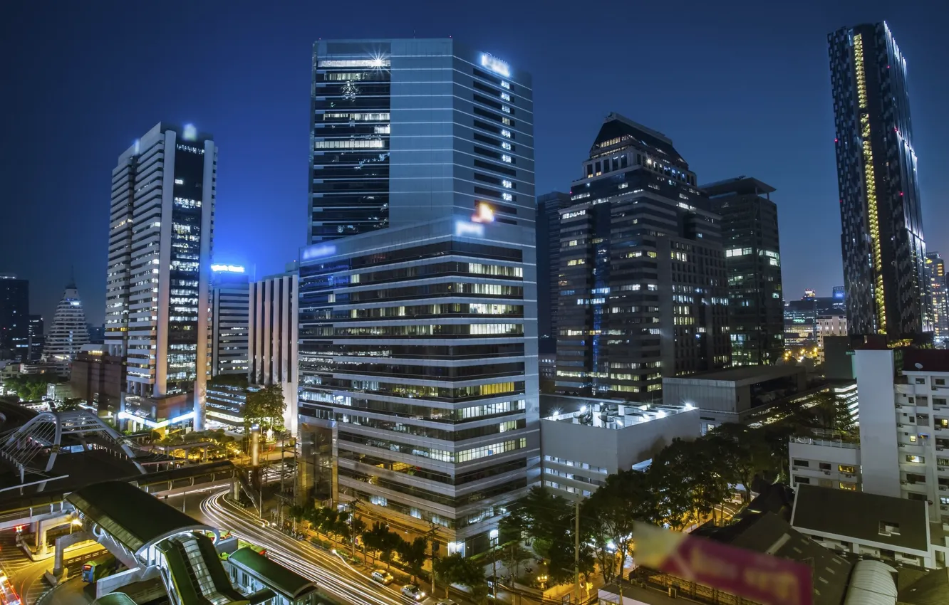 Photo wallpaper the city, building, Thailand, Bangkok, flats