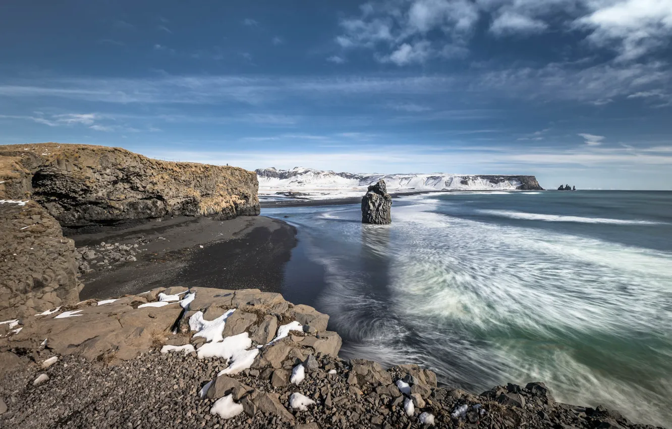 Photo wallpaper coast, seascape, Iceland, Vik in Myrdal, Dyrhólaey