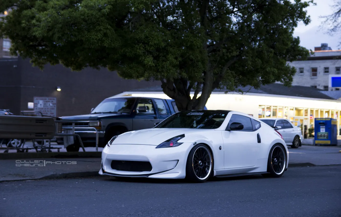 Photo wallpaper white, white, Nissan, nissan 370z