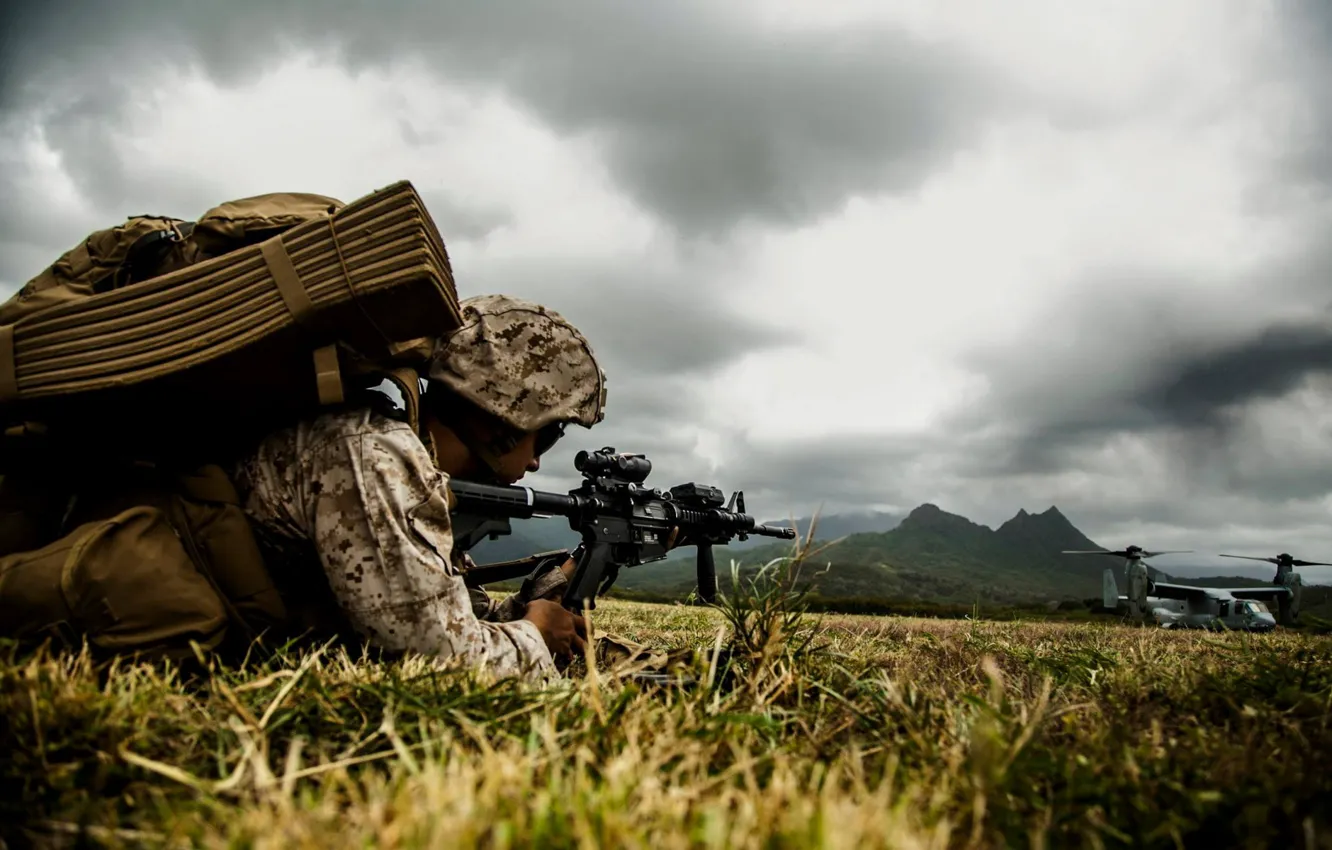 Photo wallpaper weapons, army, soldiers