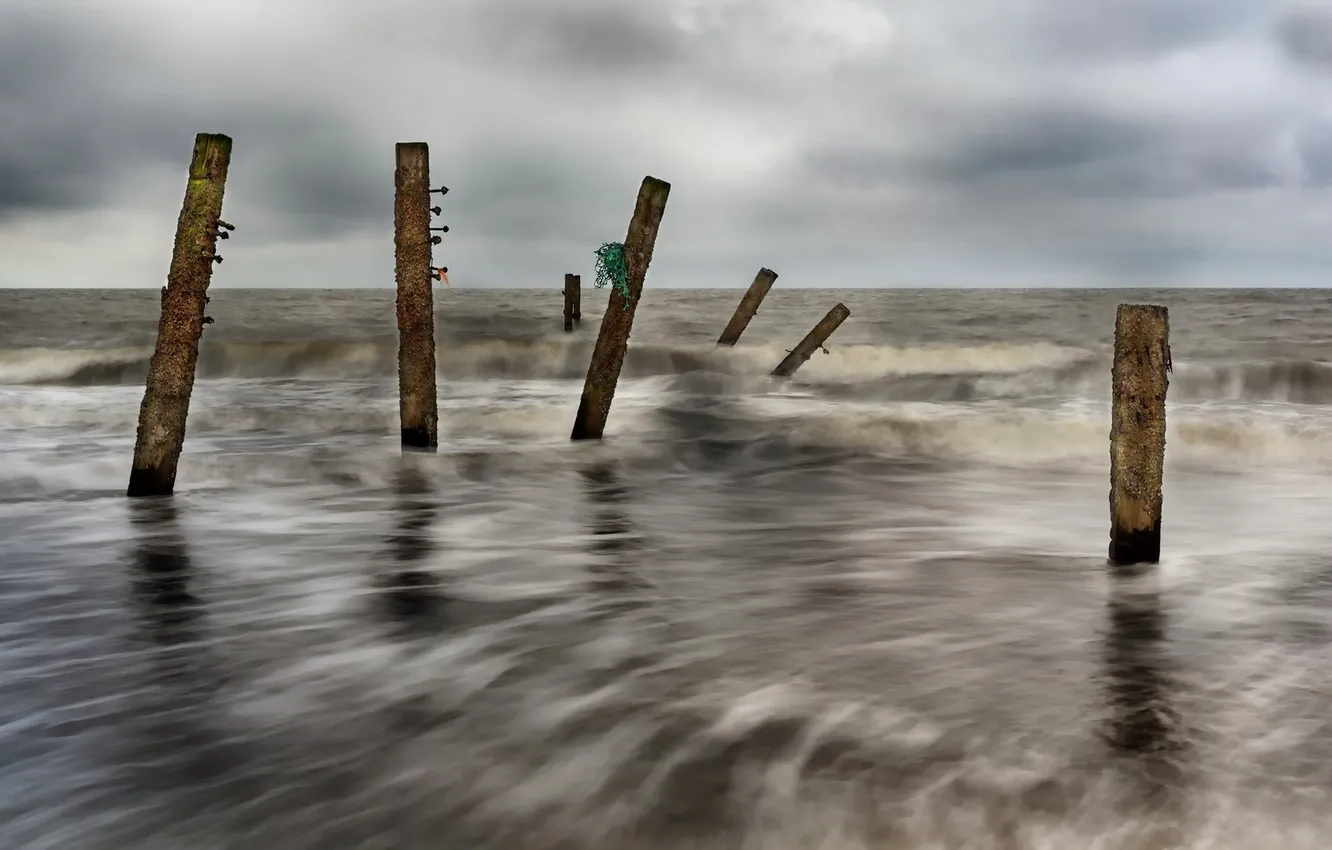 Photo wallpaper sea, landscape, support