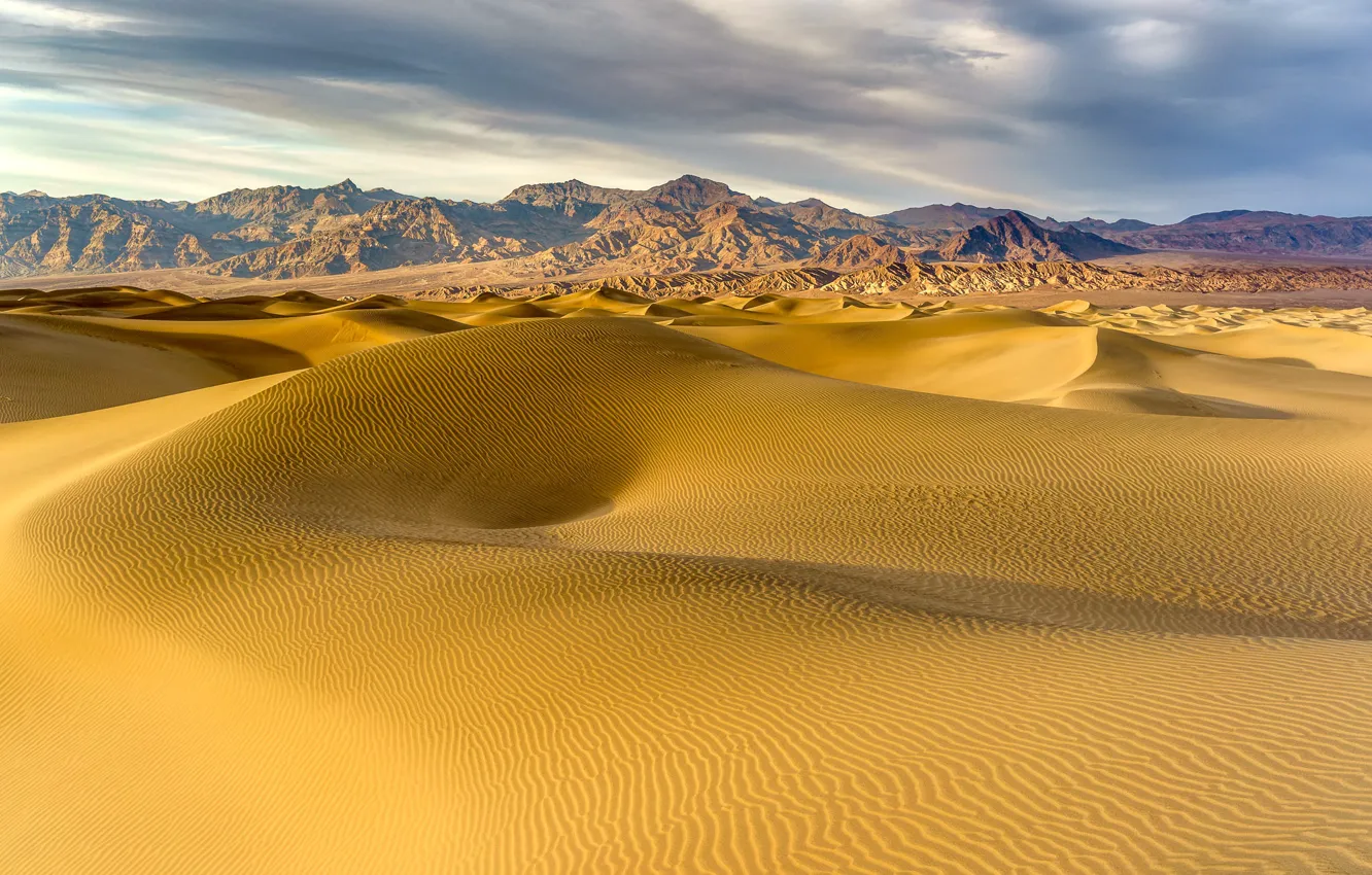 Photo wallpaper sand, mountains, desert, dunes