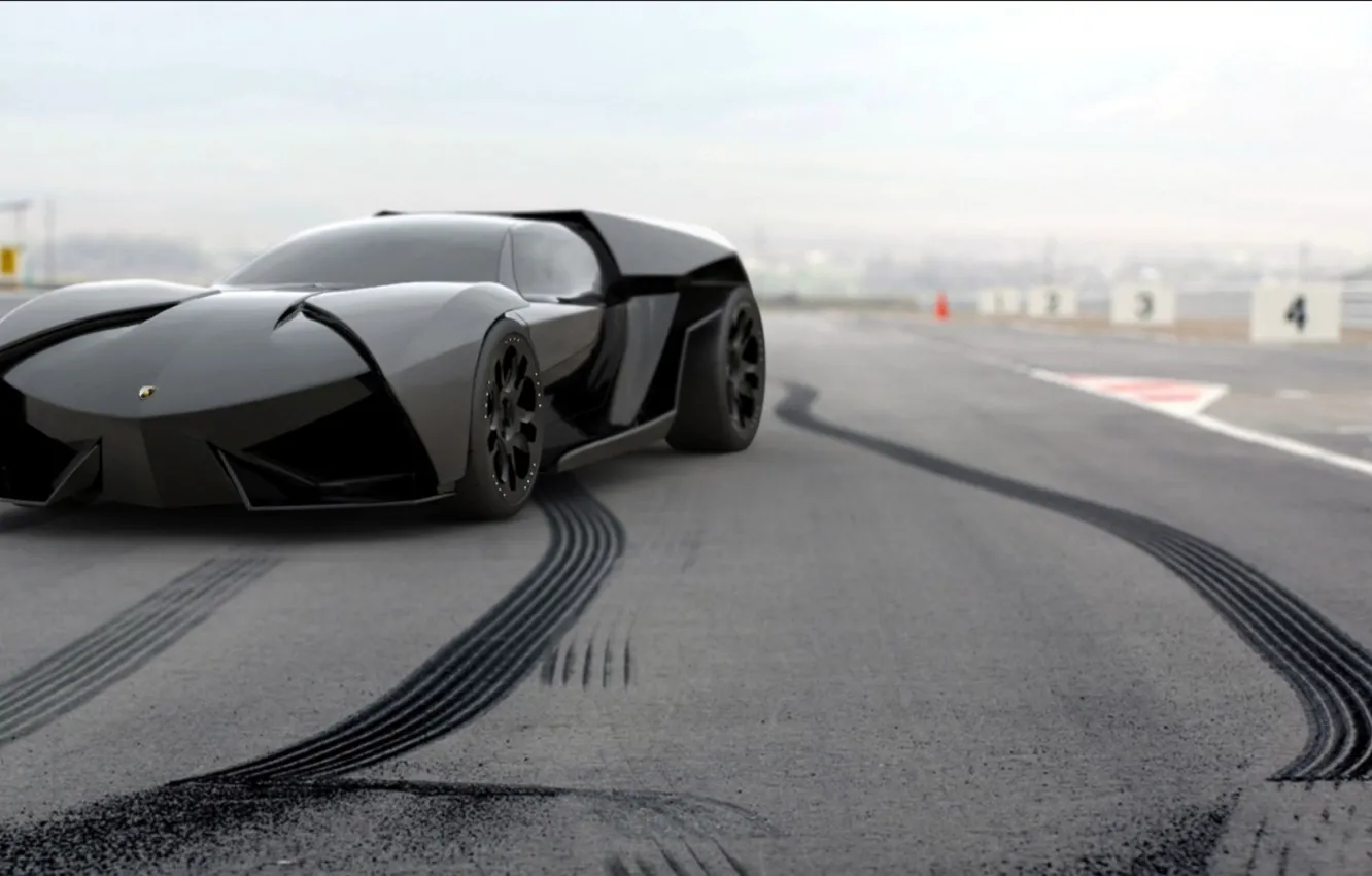Photo wallpaper track, Lamborghini, concept, supercar, Ankonian