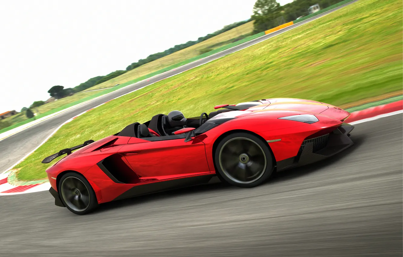 Photo wallpaper speed, track, supercar, car, Lamborghini Aventador J