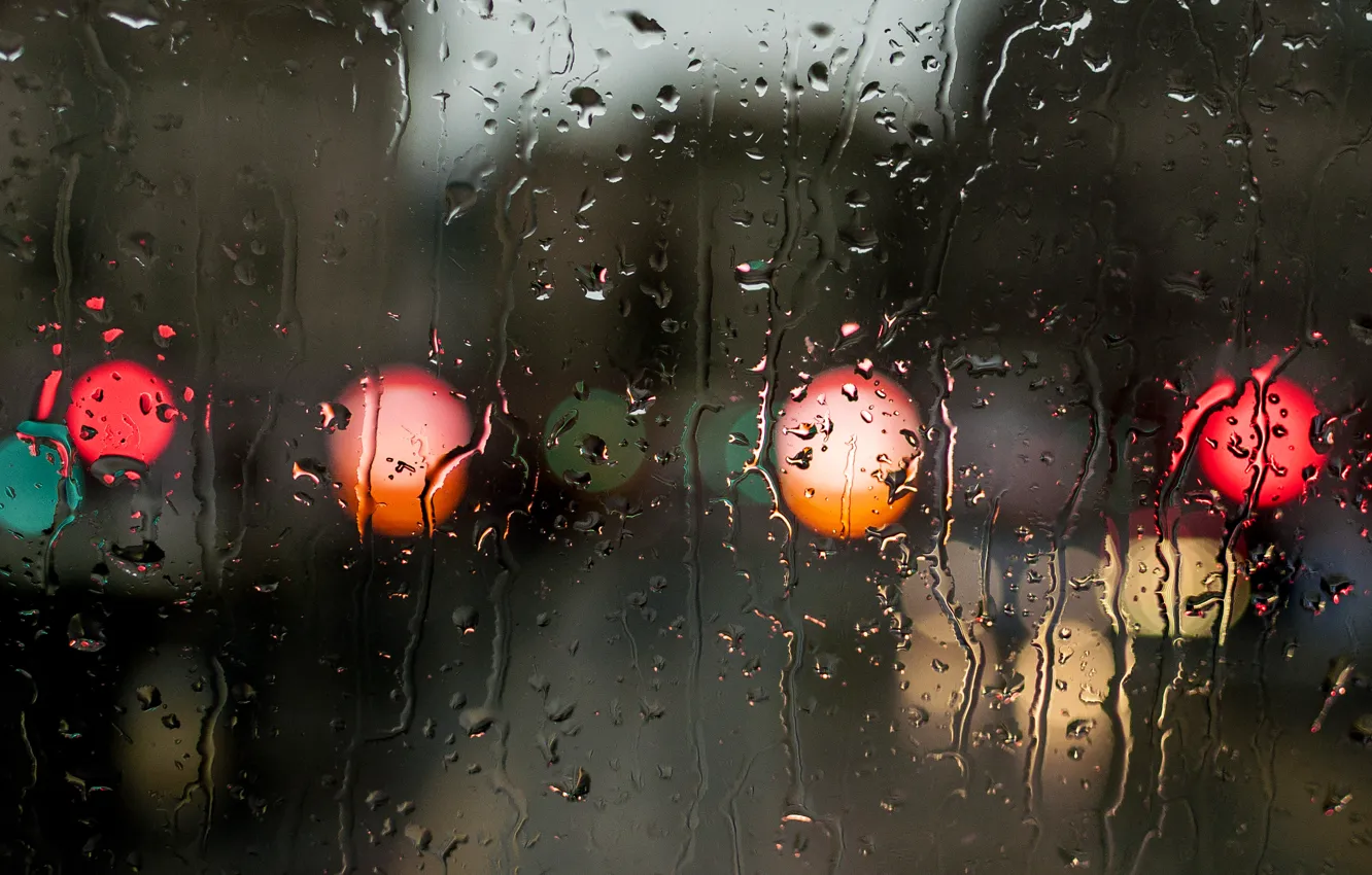 Photo wallpaper water, drops, surface, rain, color