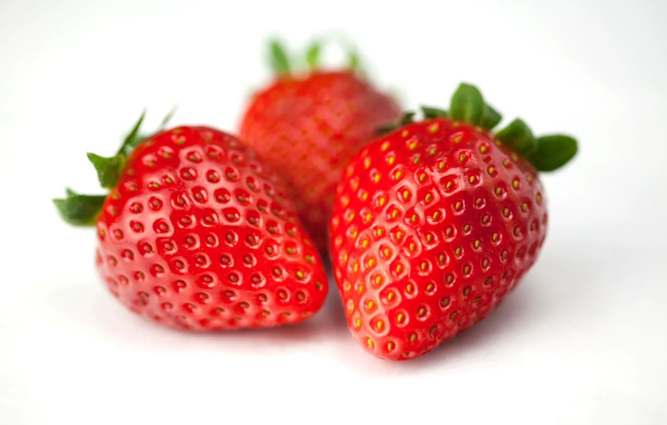 Photo wallpaper strawberry, berry, red, red, Macro, Strawberries