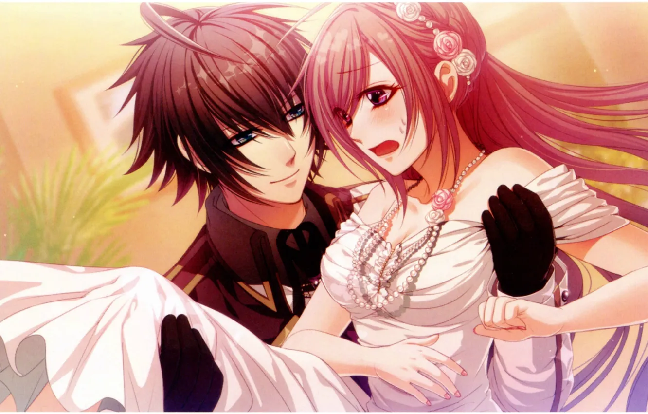 Photo wallpaper tears, pearl, beads, the bride, wedding, the groom, embarrassment, visual novel