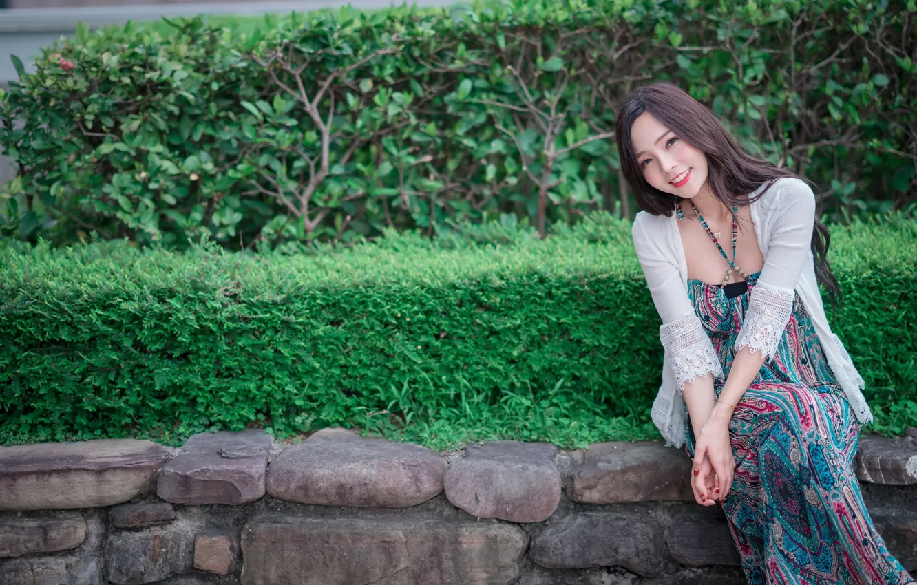 Photo wallpaper face, smile, background, Asian