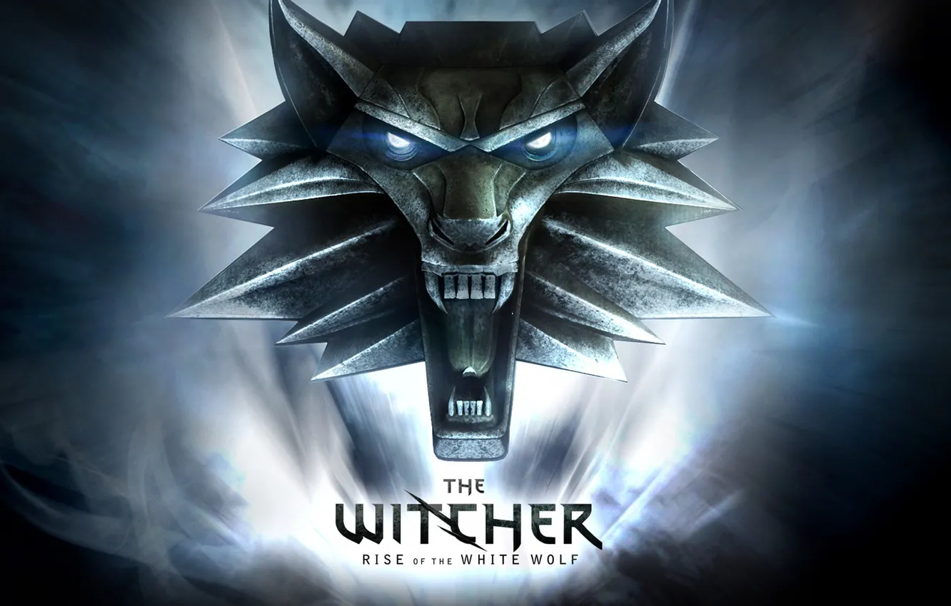 Photo wallpaper Witcher, white wolf, medal