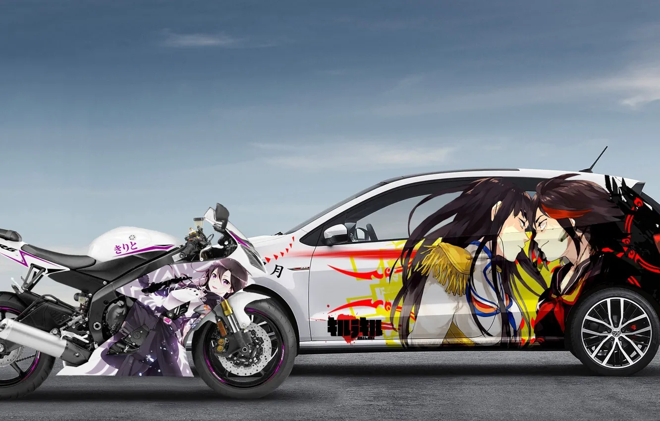 Photo wallpaper car, game, Yamaha, tuning, anime, motorcycle, race, custom