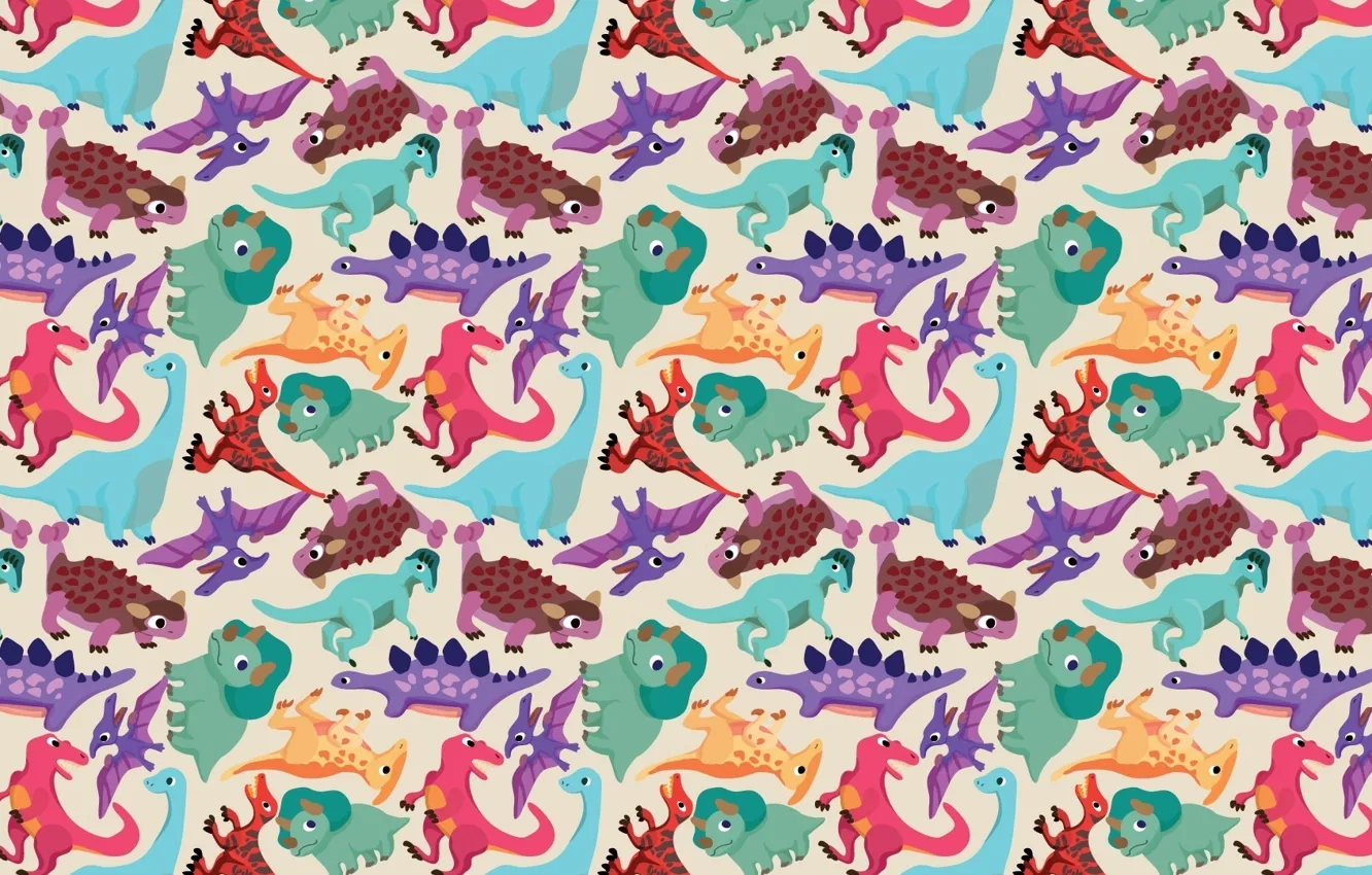 Photo wallpaper dinosaur, texture, art, children's