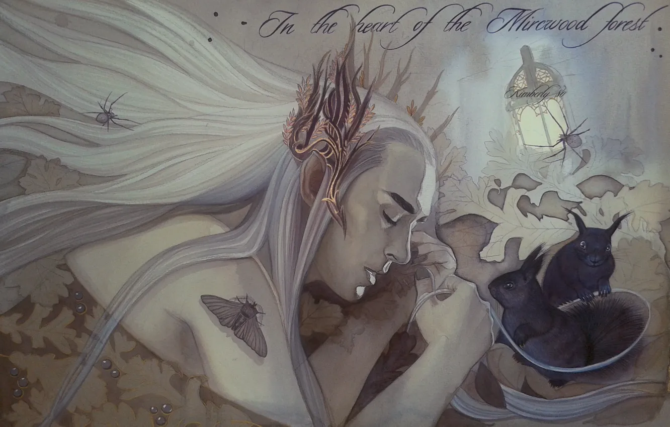 Photo wallpaper elf, crown, crown, king, elf, fanart, fanart, The hobbit