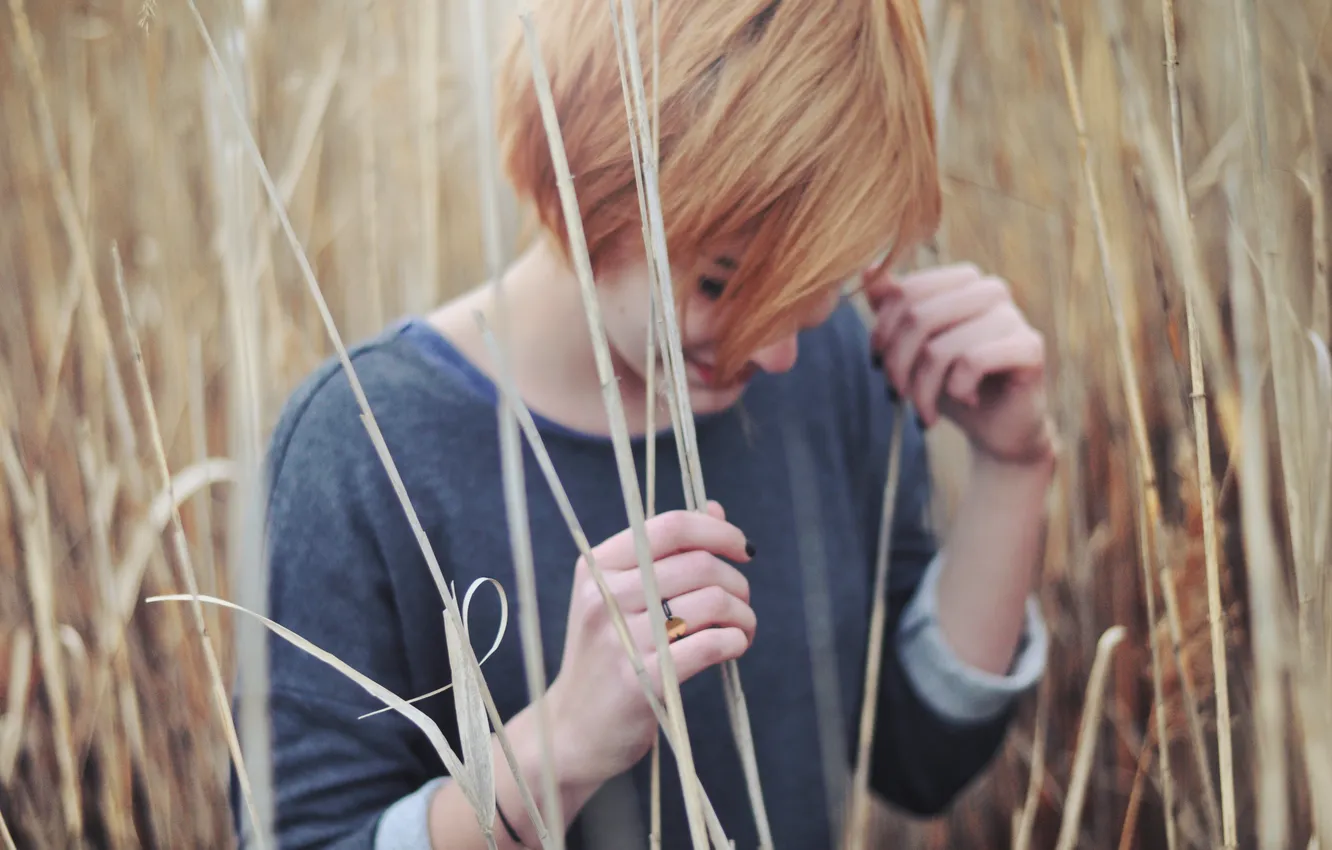 Photo wallpaper girl, ring, red
