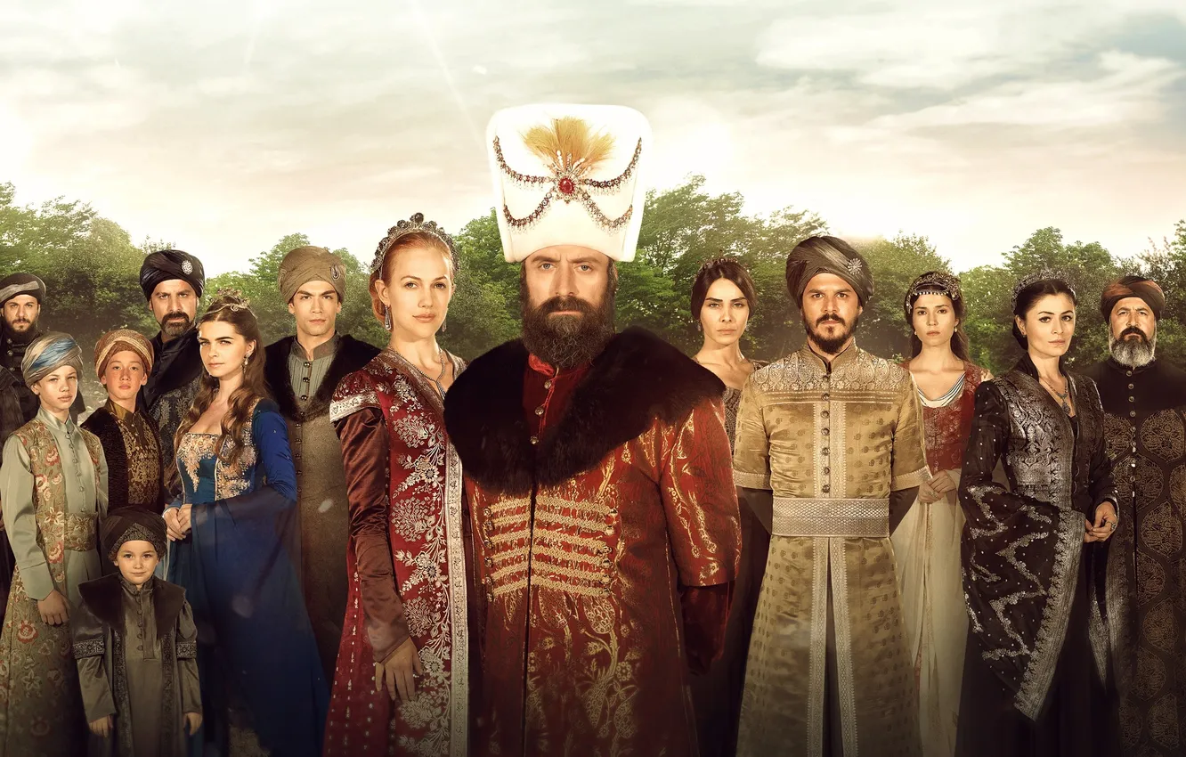 Photo wallpaper family, Turkey, Magnificent century, Magnificent Century, Meriem Userli, Hürrem Sultan, 16th century, Nur Fettahoglu