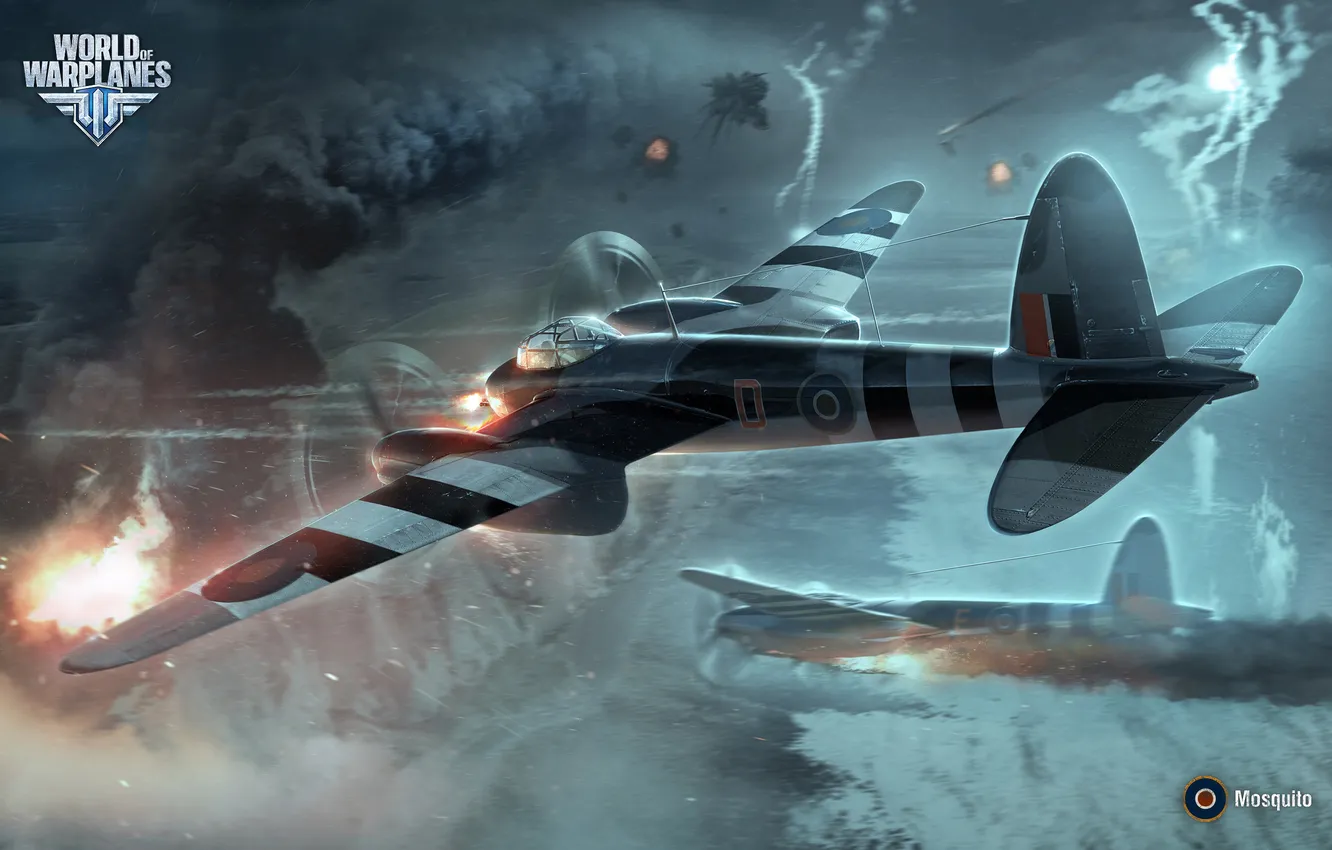 Photo wallpaper Wargaming Net, World of Warplanes, WoWp, Mosquito, World of aircraft, heavy fighter, De Havilland 98 …