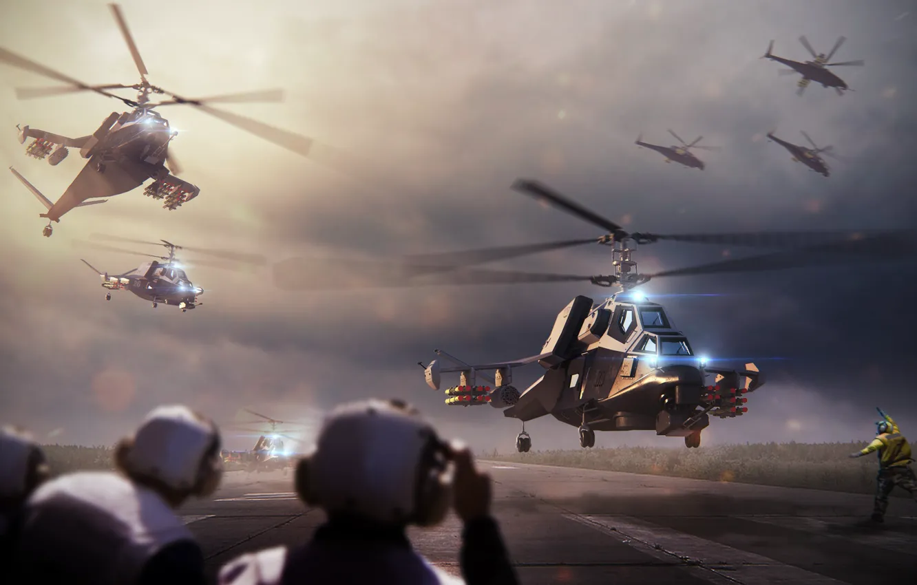 Photo wallpaper Future, People, Helicopter, Strip, Army, Military, The rise, BBC