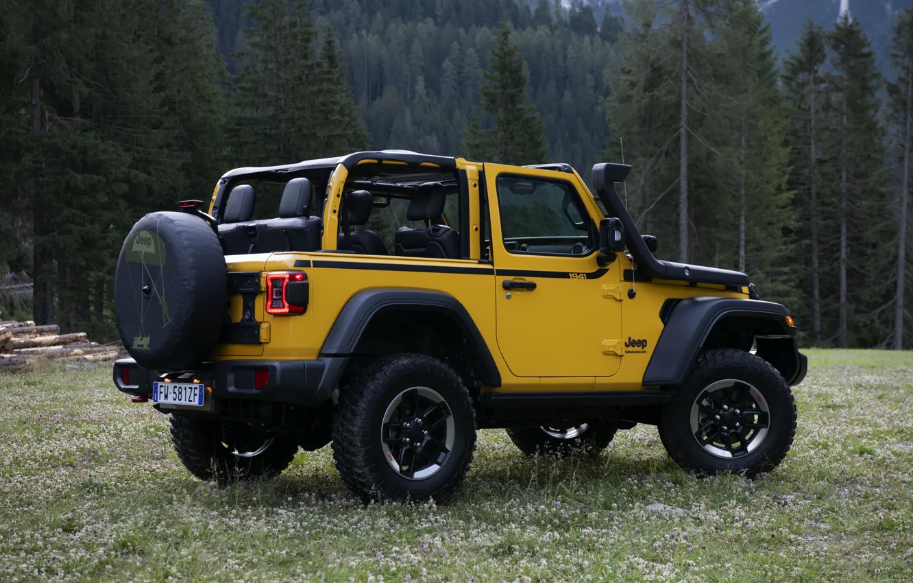 Photo wallpaper grass, yellow, SUV, 4x4, Jeep, Mopar, 2019, Wrangler Rubicon 1941