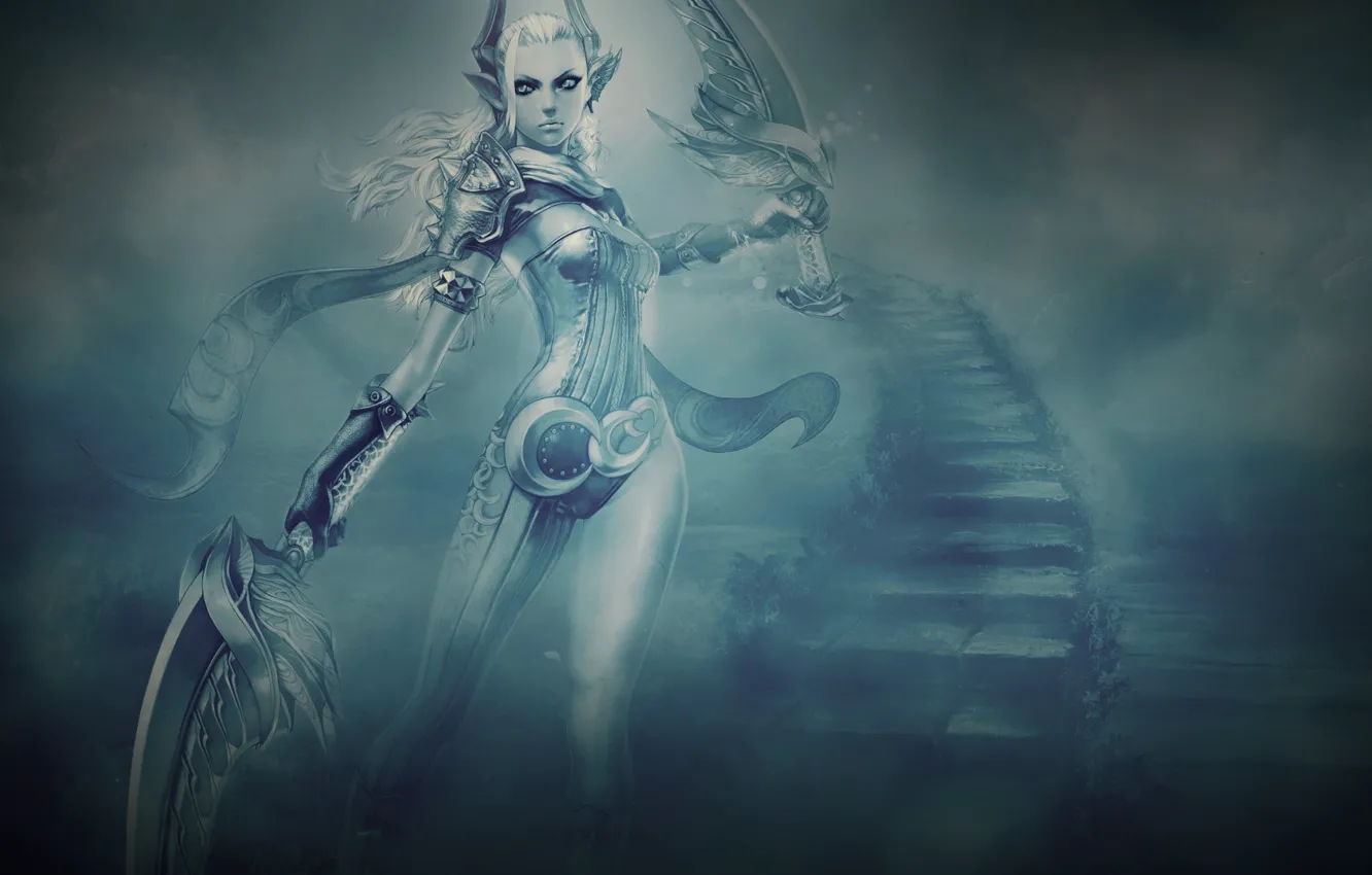 Photo wallpaper look, girl, weapons, art, costume, MMORPG, TERA online