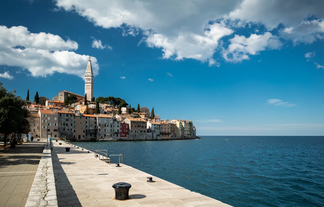 Photo wallpaper sea, promenade, Croatia, Rovinj