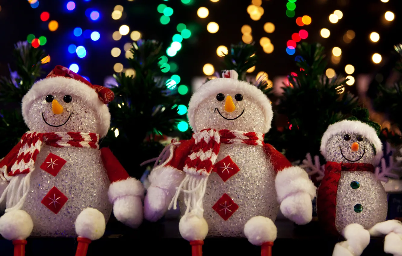 Photo wallpaper winter, lights, the dark background, holiday, toy, toys, Christmas, New year