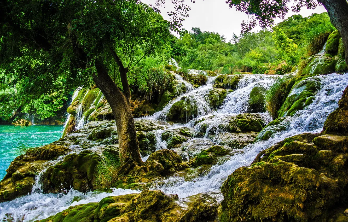 Photo wallpaper nature, Park, photo, waterfall, Croatia, Krka