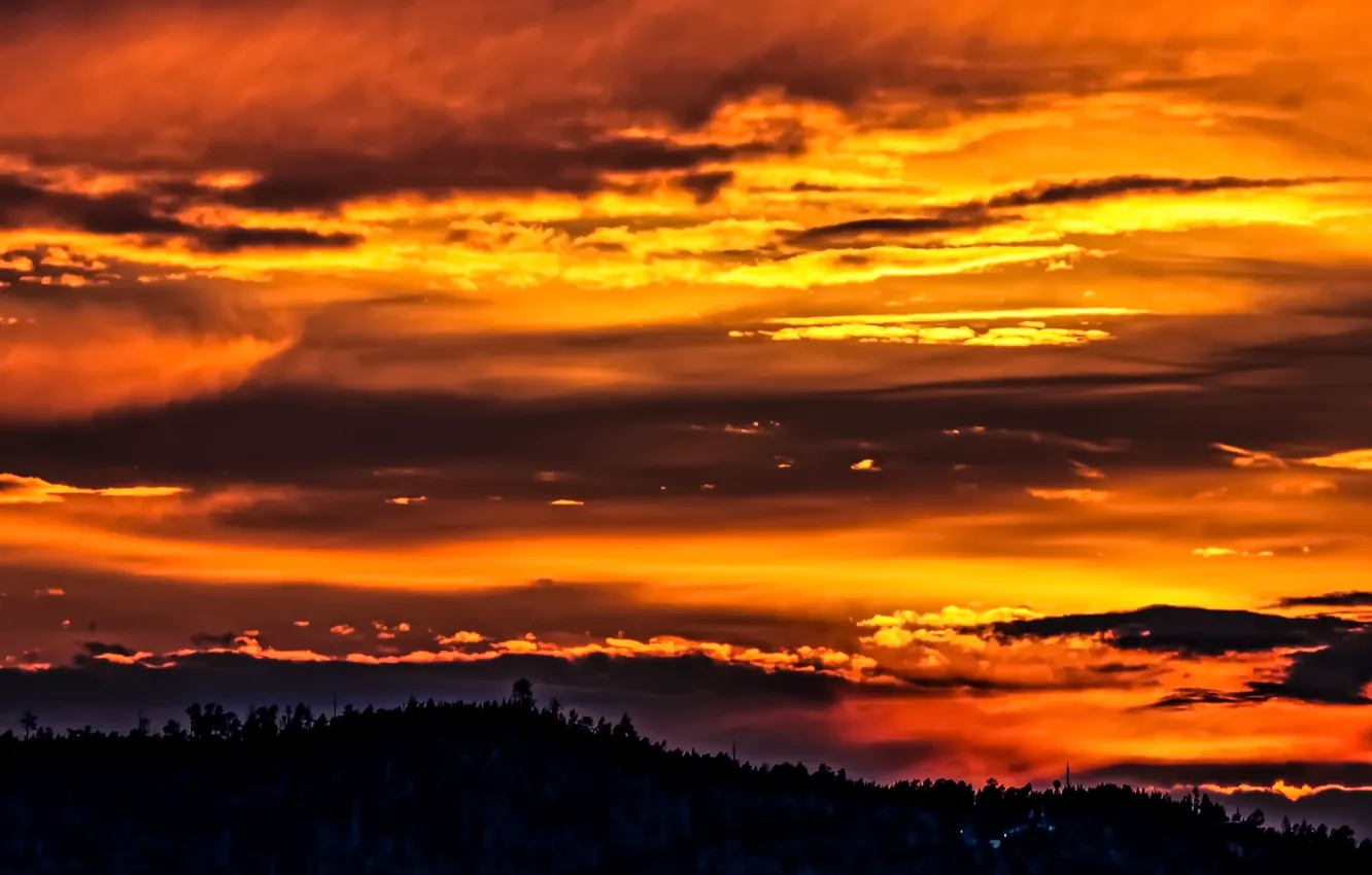 Photo wallpaper the sky, sunset, nature