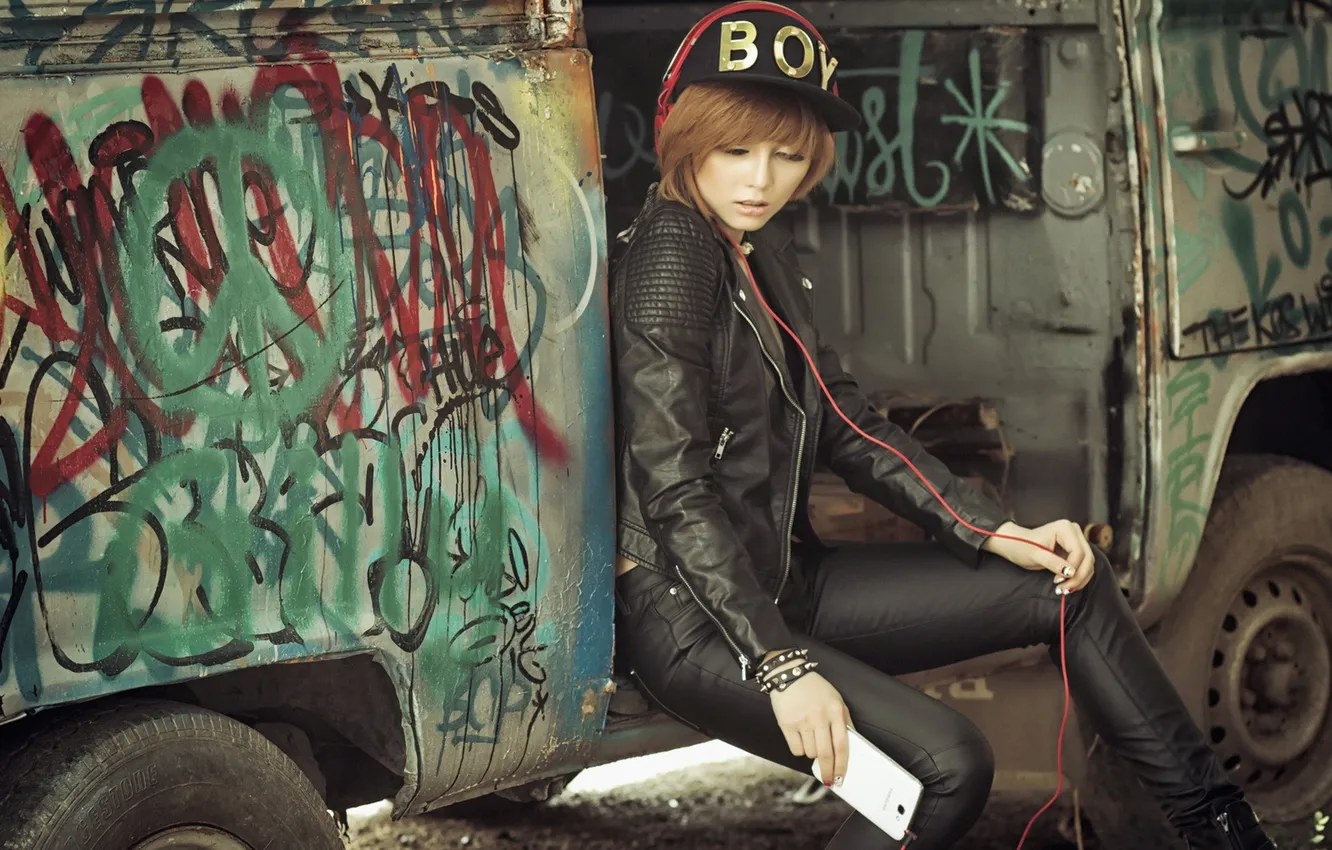 Photo wallpaper girl, pose, Asian