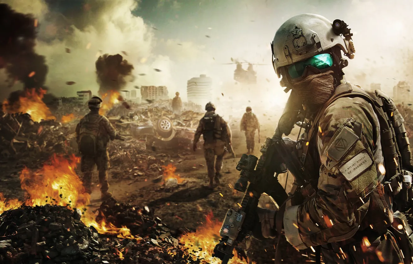 Photo wallpaper weapons, war, soldiers, Future Soldier, Ghost Recon, Tom Clancy's