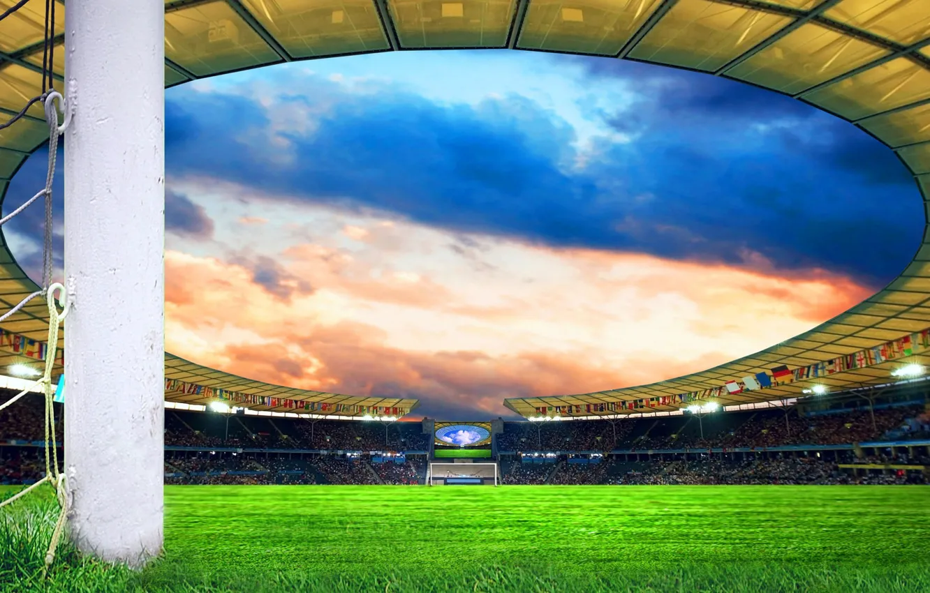 Photo wallpaper Stadium, Football field, Fans