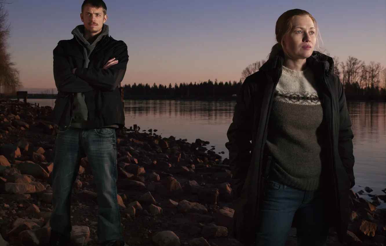 Photo wallpaper murder, Mireille Enos, Joel Kinnaman, Sarah Linden, The Killing, Stephen Holder