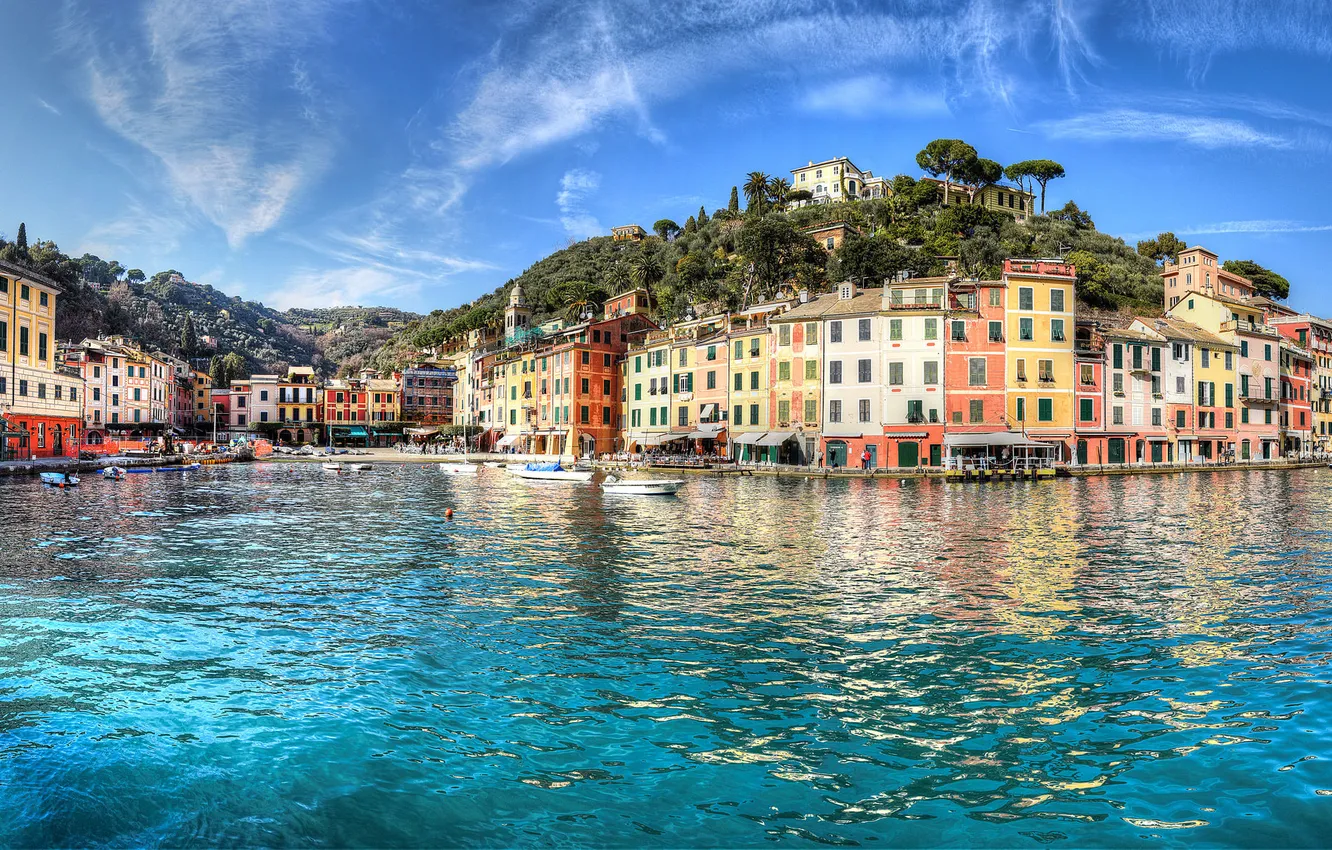Photo wallpaper sea, building, Italy, Italy, The Ligurian sea, Portofino, Portofino, Liguria