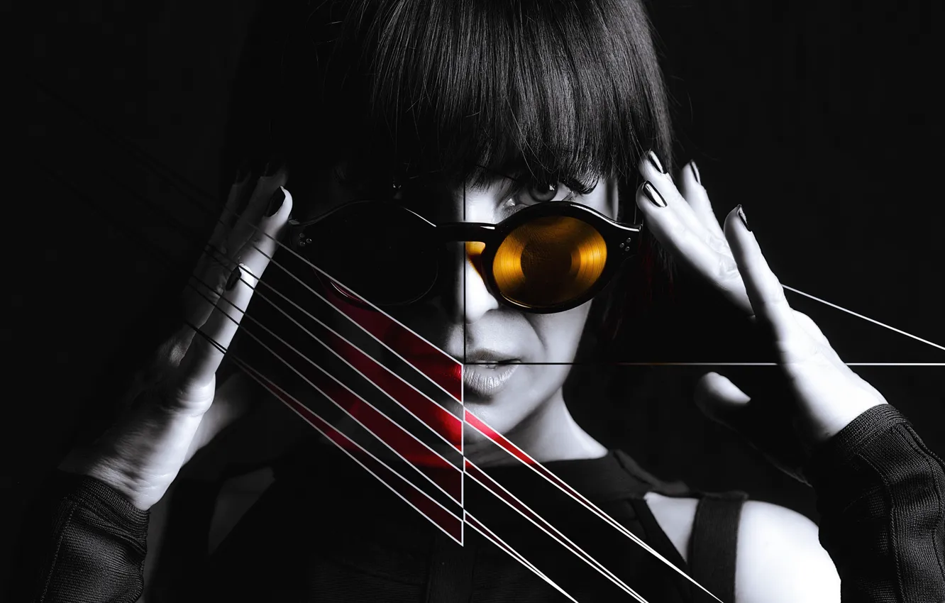 Photo wallpaper techno, Lady, composition, creatif