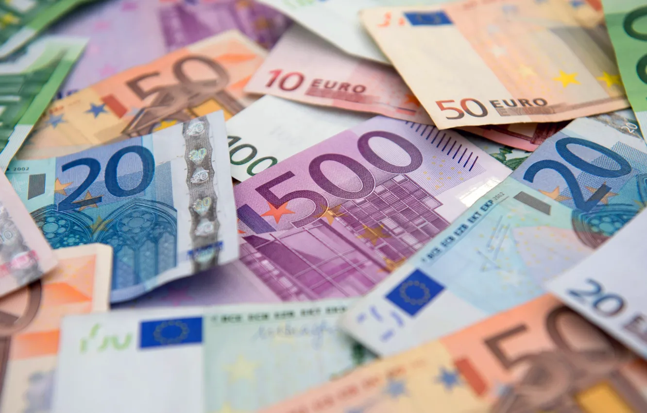 Photo wallpaper blur, Euro, currency, bills, euro, currency