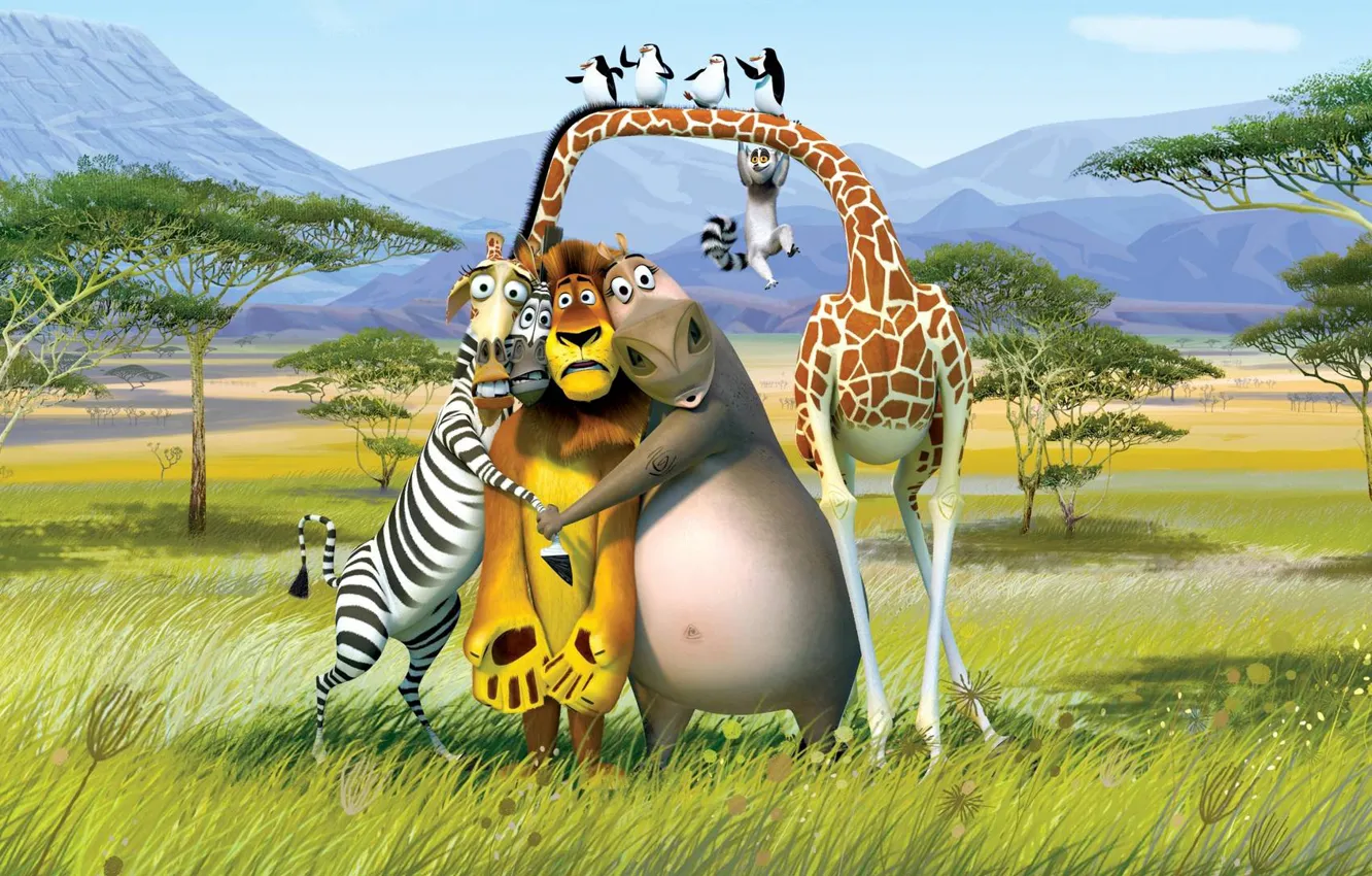 Photo wallpaper Madagascar, cartoon, the penguins of Madagascar