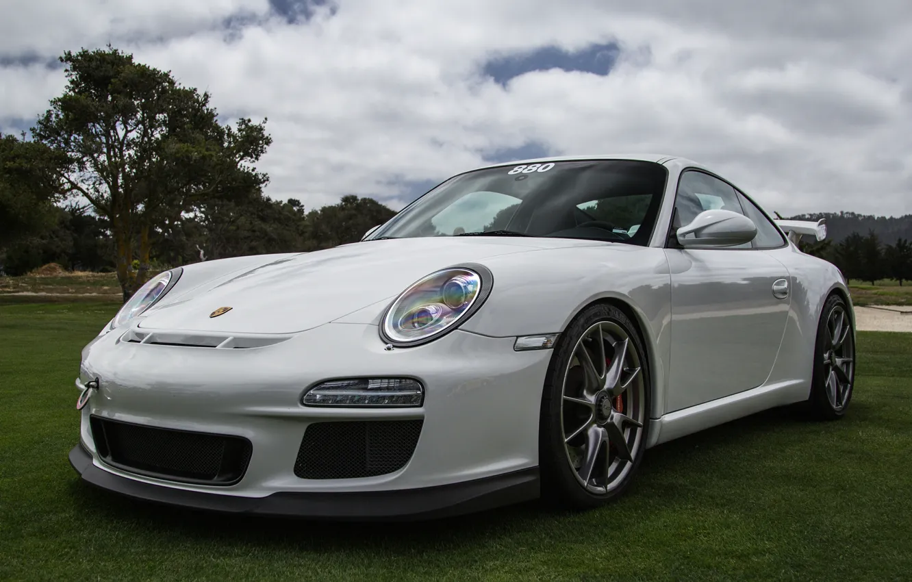 Photo wallpaper white, porsche, gt3