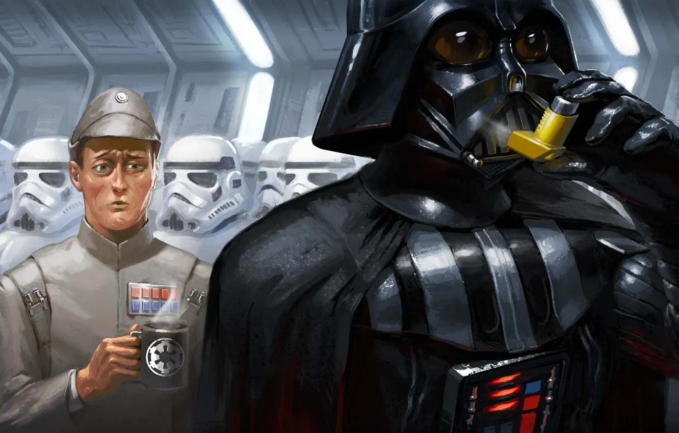 Photo wallpaper the situation, Star Wars, star wars, darth, situations, asthma, inhaler, Vader