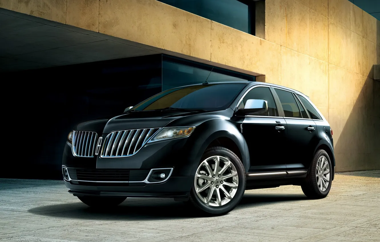 Photo wallpaper Lincoln, building, jeep, drives, the front, crossover, Lincoln, MKX