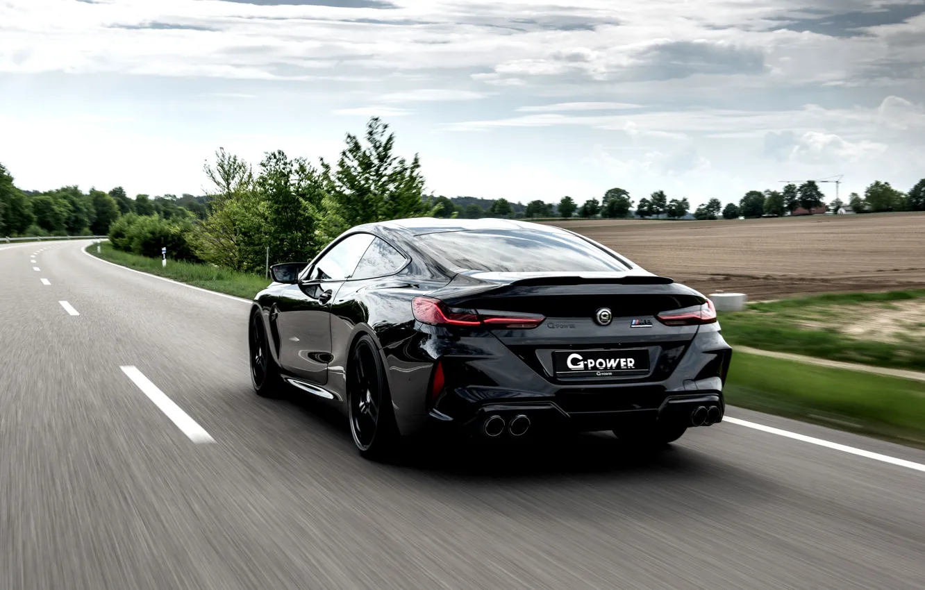 Photo wallpaper coupe, BMW, back, G-Power, on the road, Bi-Turbo, 2020, BMW M8